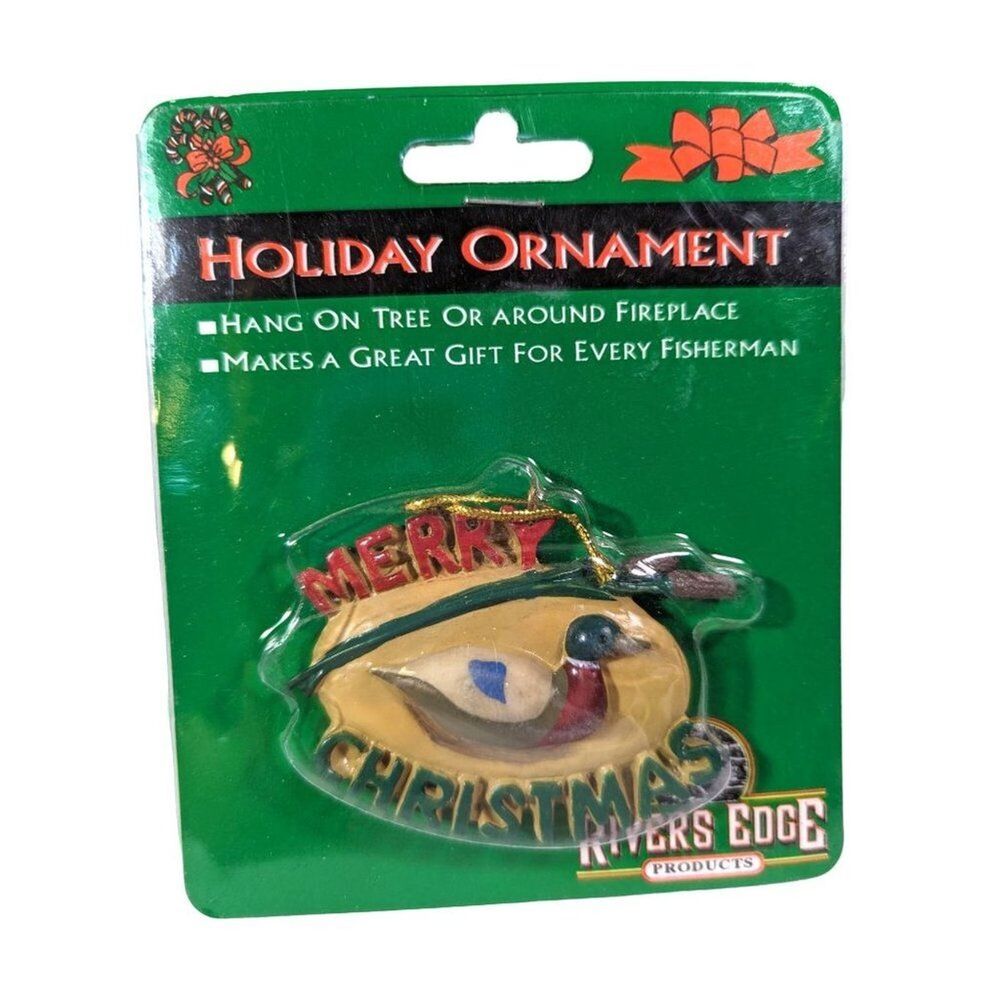Rivers Edge Mallard Duck Hanging Christmas Ornament 2 x 3-in Brown Ceramic NEW